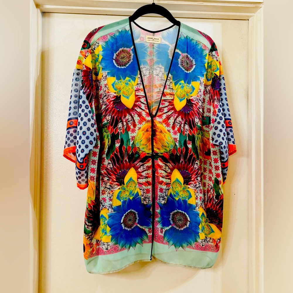 Anthropologie Dream Daily Mimeo Magnolia Kimono L excellent worn condition
